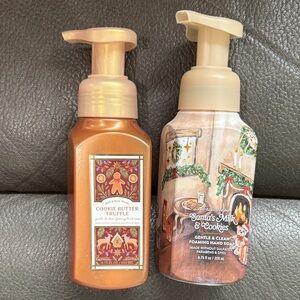 Bath and body foaming soap in cookie butter and Santa’s milk an cookies